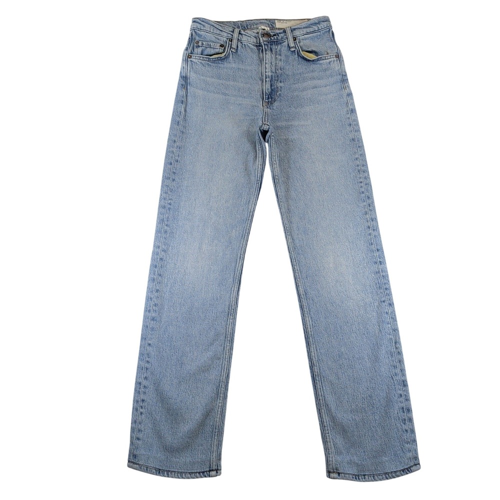 rag & bone Harlow Mid-Rise Full Length Straight Jeans Bloomfield Blue 26